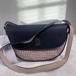 Tommy Hilfiger Black and Pink Crossbody Bag